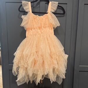 Pink Tulle Dress with Glitter